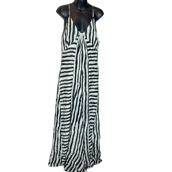 Vero moda cream and black striped tank maxi dress new whimsigoth fairy grunge - Picture 1 of 8